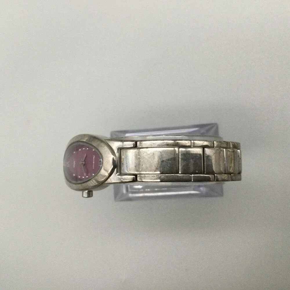 Armitron Now Womens Watch 18mm Pink Oval Dial Silver Tone New Battery 6.5
